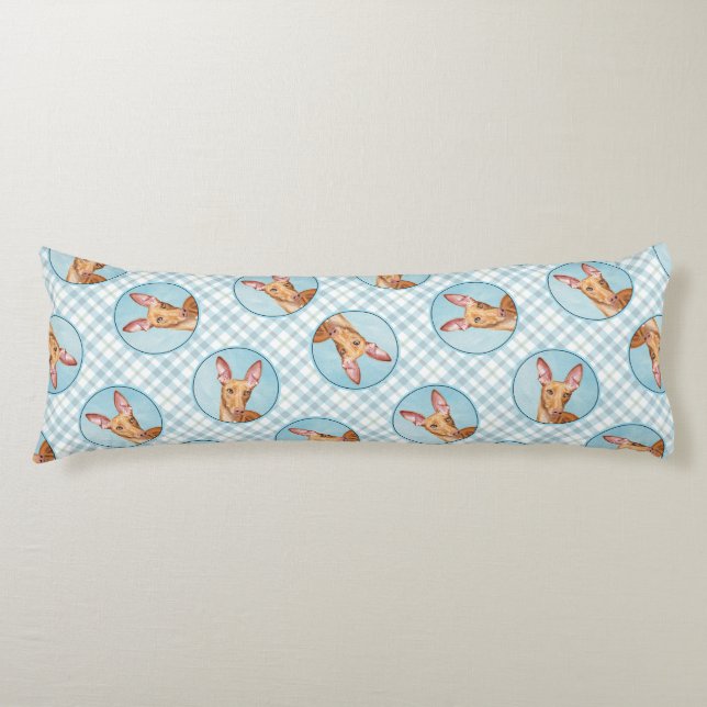 Pharaoh Hound Painting Chestnut Original Dog Art Body Pillow (Front)