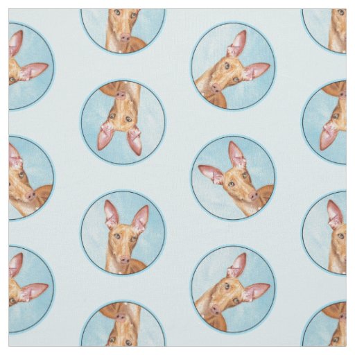 Pharaoh Hound Painting Chestnut Original Dog Art Fabric