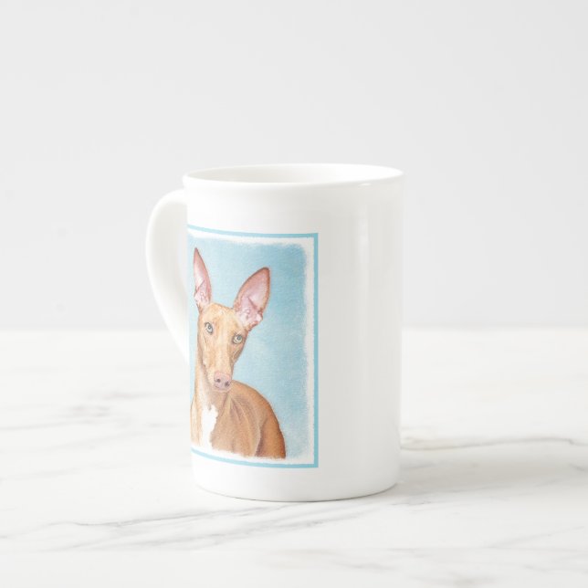 Pharaoh Hound Painting - Cute Original Dog Art Bone China Mug (Front Left)