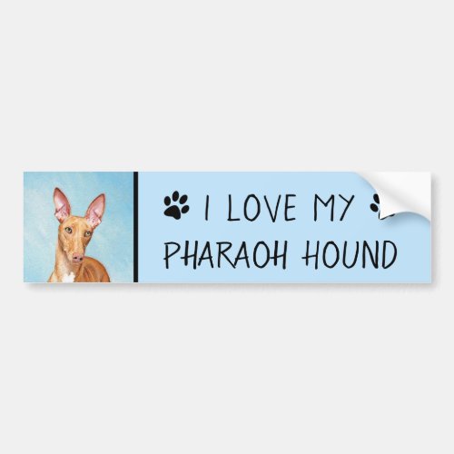 Pharaoh Hound Painting _ Cute Original Dog Art Bumper Sticker