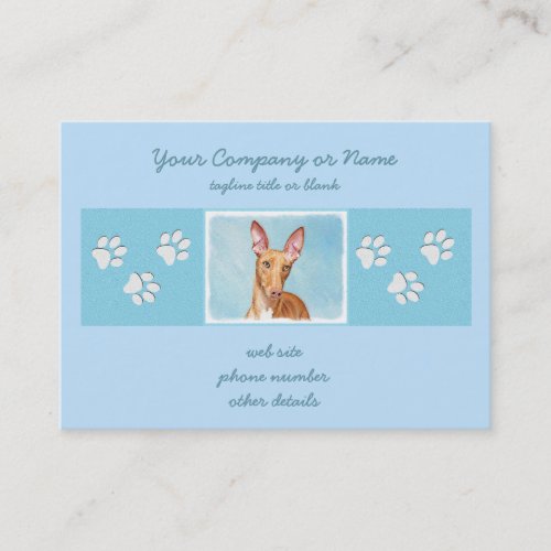 Pharaoh Hound Painting _ Cute Original Dog Art Business Card