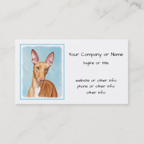 Pharaoh Hound Painting _ Cute Original Dog Art Business Card