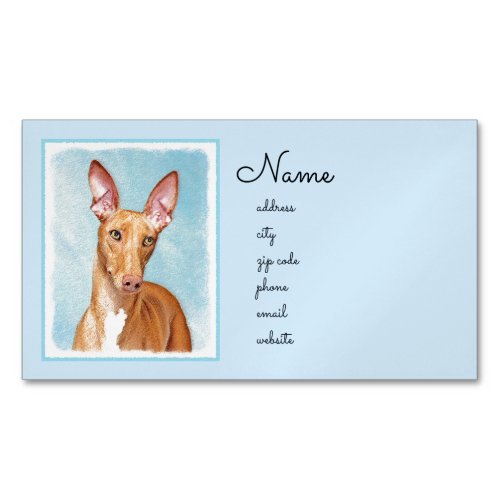 Pharaoh Hound Painting _ Cute Original Dog Art Business Card Magnet