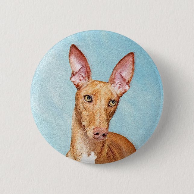 Pharaoh Hound Painting - Cute Original Dog Art Button (Front)