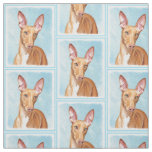 Pharaoh Hound Painting - Cute Original Dog Art Fabric