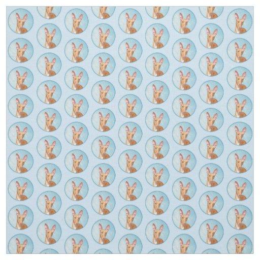 Pharaoh Hound Painting - Cute Original Dog Art Fabric