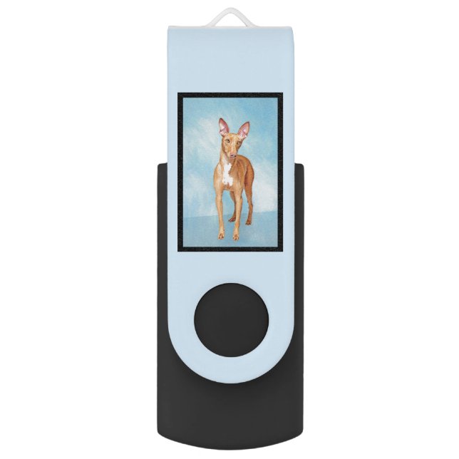 Pharaoh Hound Painting - Cute Original Dog Art Flash Drive (Back (Vertical))