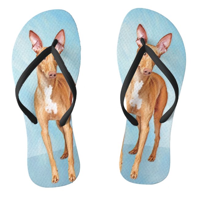 Pharaoh Hound Painting - Cute Original Dog Art Flip Flops (Footbed)