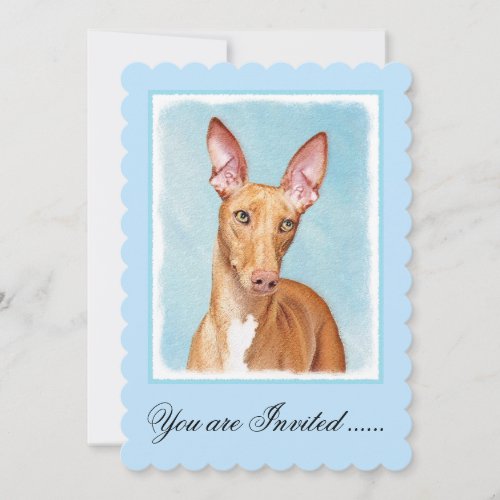 Pharaoh Hound Painting _ Cute Original Dog Art Invitation