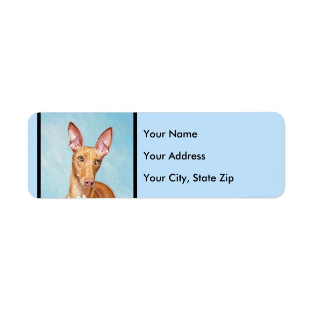 Pharaoh Hound Painting - Cute Original Dog Art Label (Front)