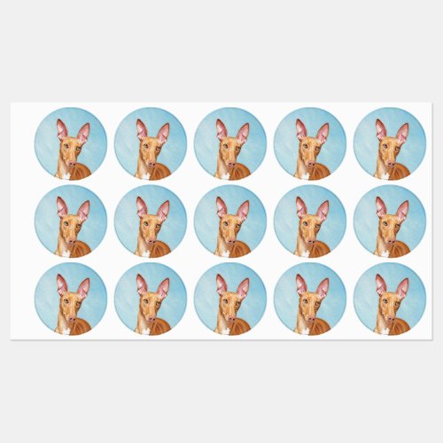 Pharaoh Hound Painting _ Cute Original Dog Art Labels