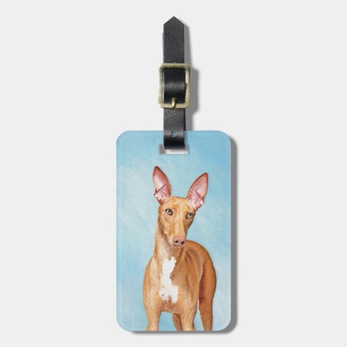 Pharaoh Hound Painting _ Cute Original Dog Art Luggage Tag
