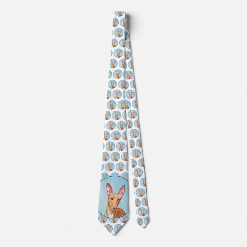 Pharaoh Hound Painting _ Cute Original Dog Art Neck Tie