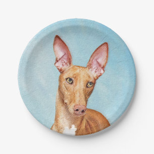 Pharaoh Hound Painting - Cute Original Dog Art Paper Plates