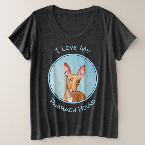 Pharaoh Hound Painting _ Cute Original Dog Art Plus Size T_Shirt