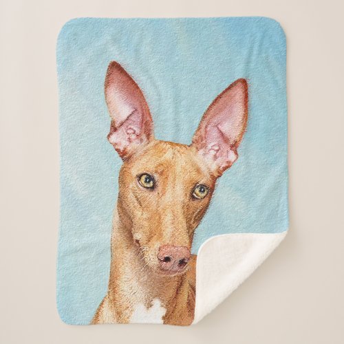 Pharaoh Hound Painting _ Cute Original Dog Art Sherpa Blanket