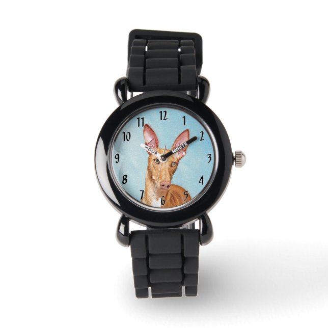 Pharaoh Hound Painting - Cute Original Dog Art Watch (Front)