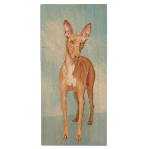 Pharaoh Hound Painting - Cute Original Dog Art Wood Flash Drive