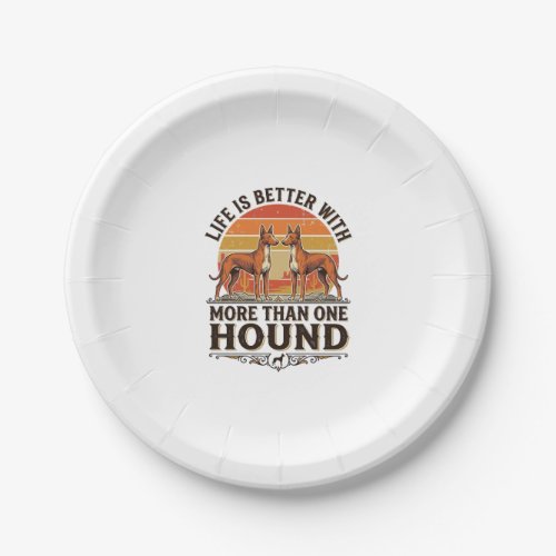 Pharaoh Hound Shirt Vintage Dog Lover Sunset Desig Paper Plates