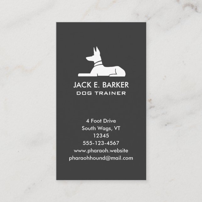 Pharaoh Hound Vertical Business Card (Front)