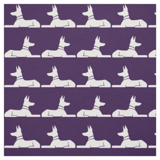 Pharaoh Hounds Egyptian Dogs Purple and White Fabric