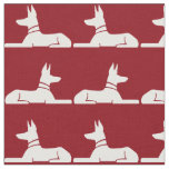 Pharaoh Hounds Egyptian Dogs Red and White Pattern Fabric