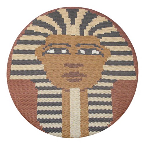 Pharaoh King Tut Black Brown Tan Crochet Print Eraser