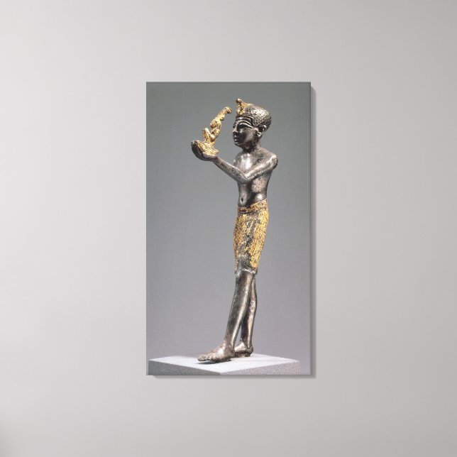 Pharaoh making an offering before the Goddess Maat Canvas Print (Front)