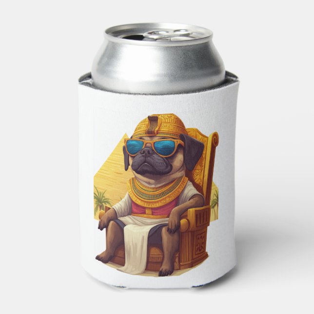 Pharaoh Pug � Ancient Egypt Dog Can Cooler (Can Front)