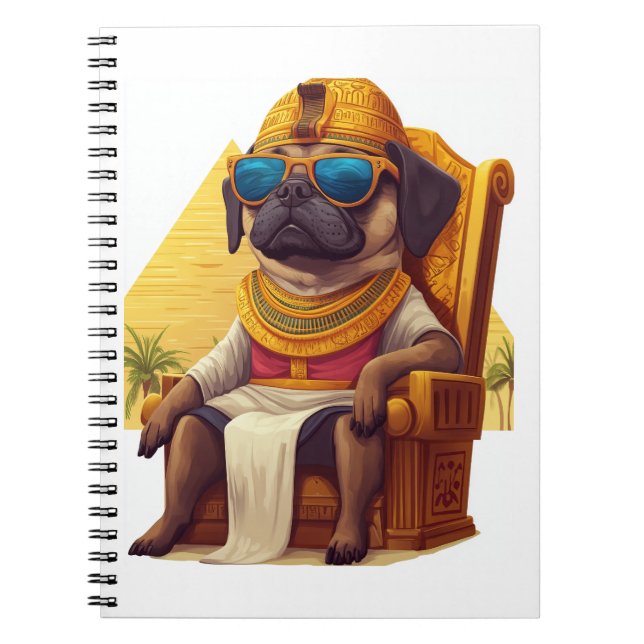 Pharaoh Pug – Ancient Egypt Dog Notebook (Front)