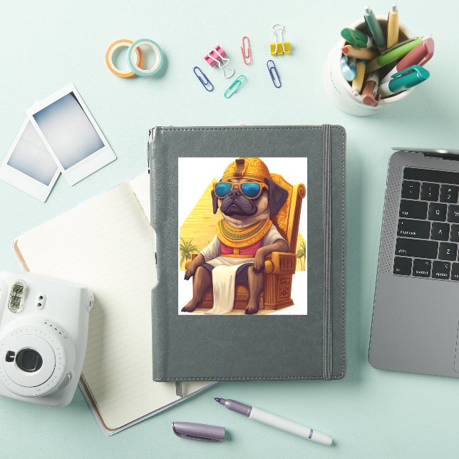 Pharaoh Pug – Ancient Egypt Dog Sticker (iPad Cover)