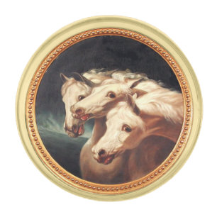 Pharaoh’s Chariot Horses Gold Finish Lapel Pin