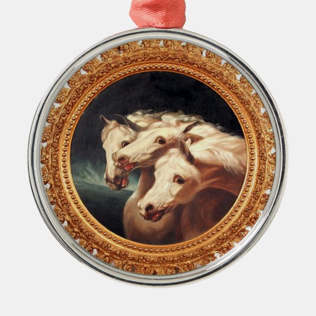 Pharaoh’s Chariot Horses Metal Ornament (Front)