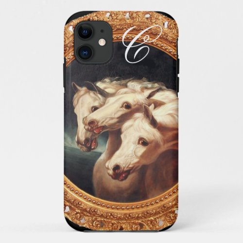 Pharaohs Chariot Horses Monogram iPhone 11 Case