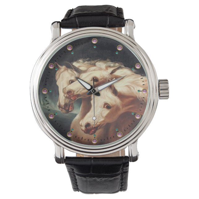 Pharaoh’s Chariot White Arabian Horses Watch (Front)