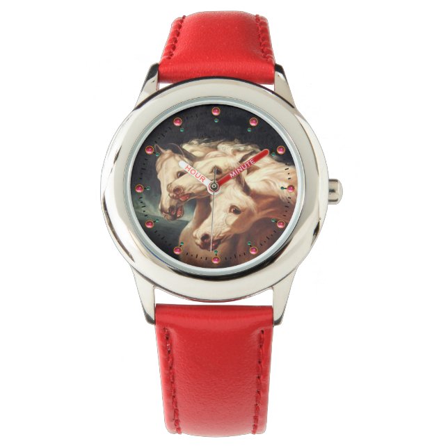 Pharaoh’s Chariot White Arabian Horses Watch (Front)