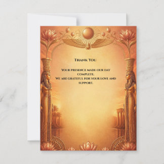 Pharaoh Thank You Card | Egyptian Gold & Blue
