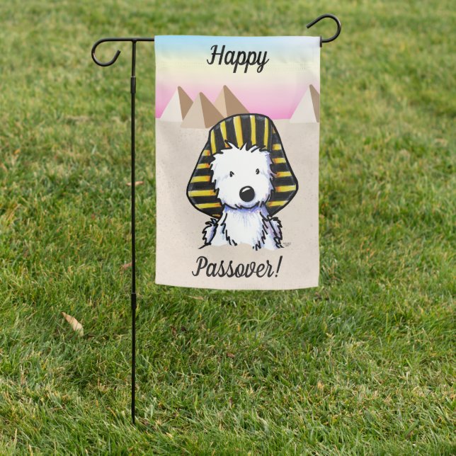 Pharaoh Westie Passover Garden Flag (In SItu)