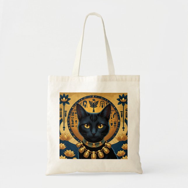 Pharaoh's Cat – Ancient Egyptian Tote Bag (Front)