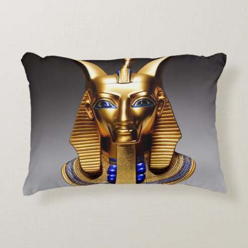 Pharaohs face mask Egyptian with golden skin  Accent Pillow