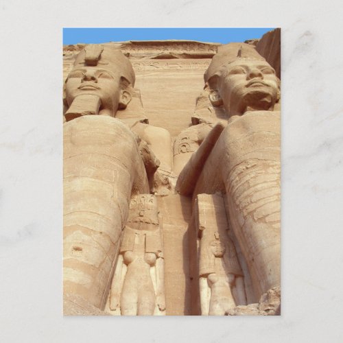 Pharaohs _ gian statues Abu Simbel Ancient Egypt Postcard