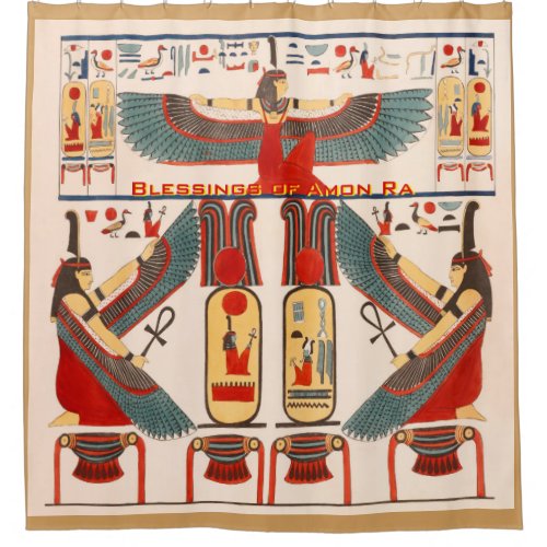 Pharaohs Hieroglyphics _ Amon Ra Blessings Shower Curtain