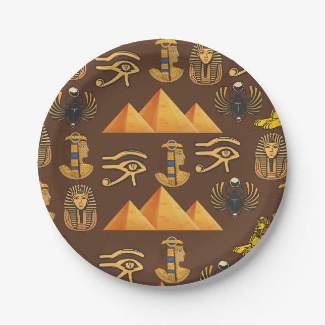 Pharaoh's Legacy: Antique Egyptian Patterns  Paper Plates (Front)