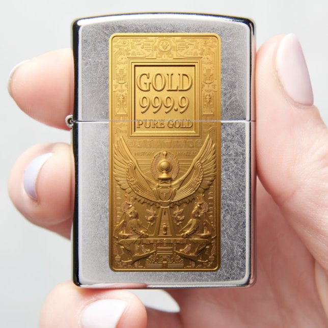 Pharaonic Ascension Silver Bullion Zippo Lighter (In Hand)