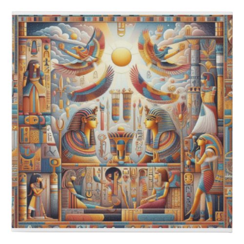 pharaonic themes and colors  faux canvas print
