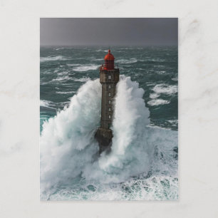 Phare de la Jument tempête Finistère France Postcard
