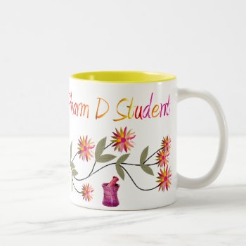 Pharm D Student Floral Design Two-tone Coffee Mug by ProfessionalDesigns at Zazzle
