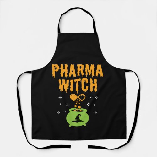 Pharma Witch Pharmacist Halloween Pharmacy Tech Apron