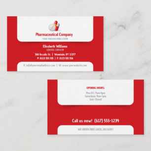 Pharmaceutical company   Drug Store Business Card
