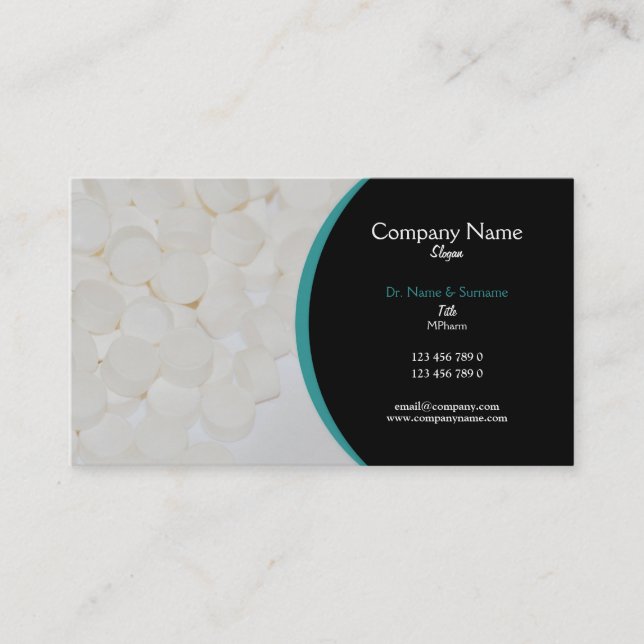 Pharmaceuticals tablets medical Practitioner's Business Card (Front)